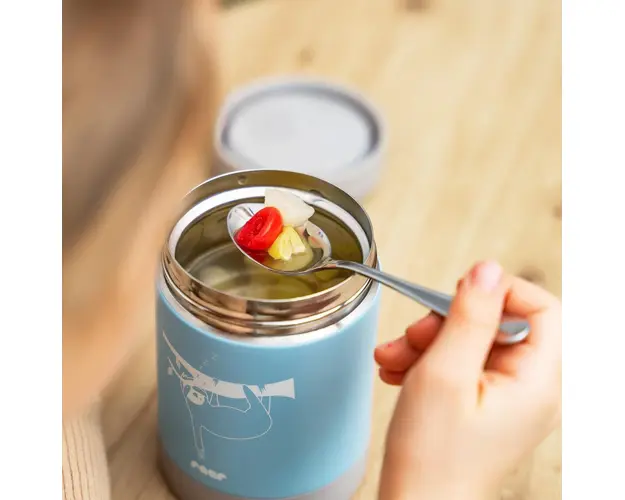 Cutie termica pentru mancare Reer ColourDesign otel inoxidabil vidat 300 ml albastra