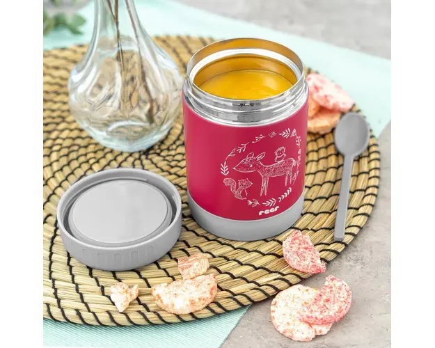 Cutie termica pentru mancare Reer ColourDesign otel inoxidabil vidat 300 ml rosu