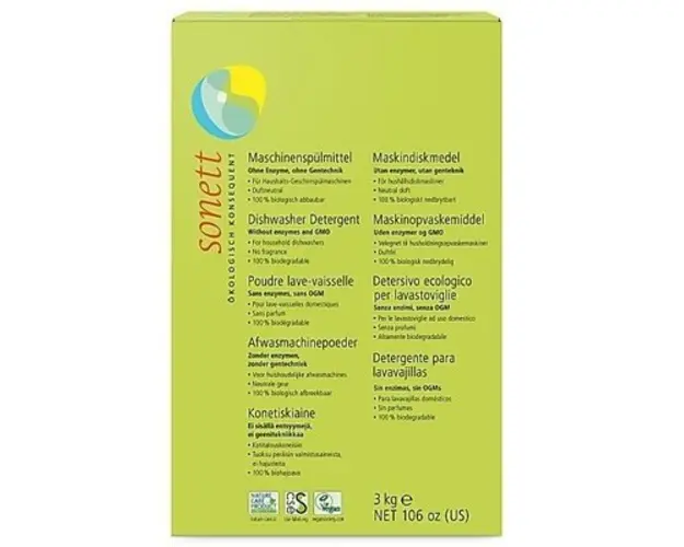 Detergent ecologic praf pentru masina de spalat vase 3 kg Sonett