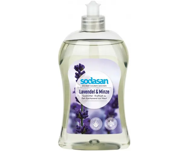 Detergent vase lichid Sodasan bio lavanda si menta 500 ml