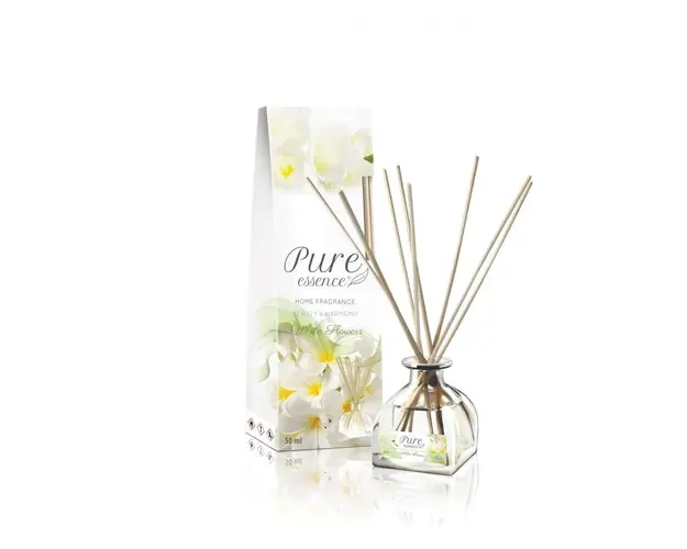Difuzor cu betisoare parfumate Pure Essence, Flori Albe, Revers, 50 ml