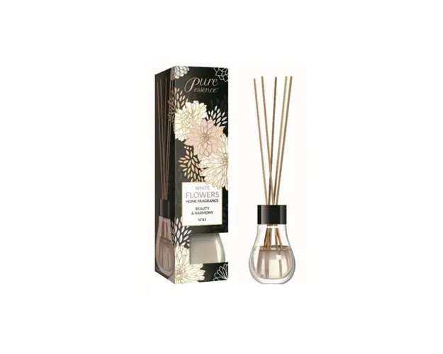 Difuzor cu betisoare parfumate Pure Essence, Vanilie si flori de portocala, 25 ml