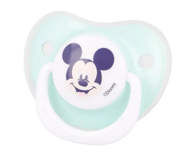 Set 2 suzete ortodontice Disney Mickey din silicon cu capac de protectie 0-6 luni