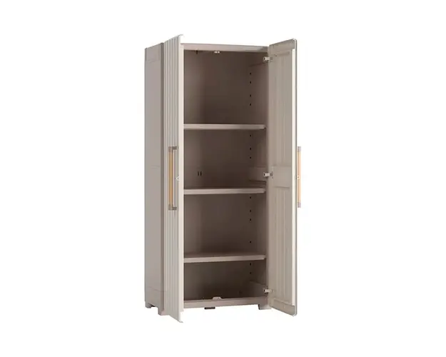 Dulap inalt pentru exterior Keter Groove cu 3 polite inaltime 180 cm Bej