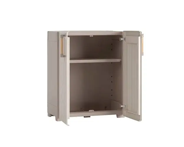 Dulap pentru exterior Keter Groove cu o polita inaltime 98 cm Bej