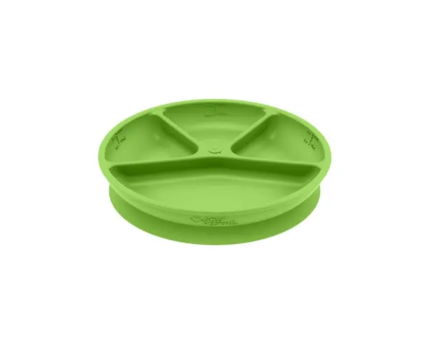 Farfurie de invatare compartimentata Learning Plate Divided Green Sprouts Green
