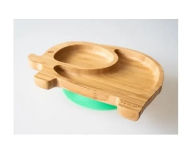 Farfurie din bambus Elefantel verde eco rascals