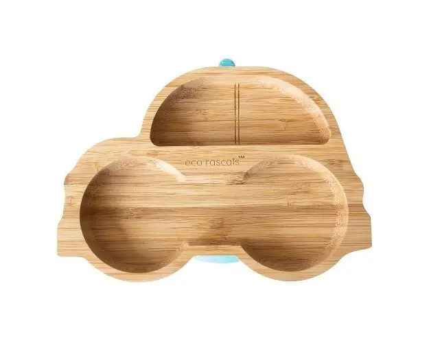 Farfurie din bambus Masinuta roz eco rascals