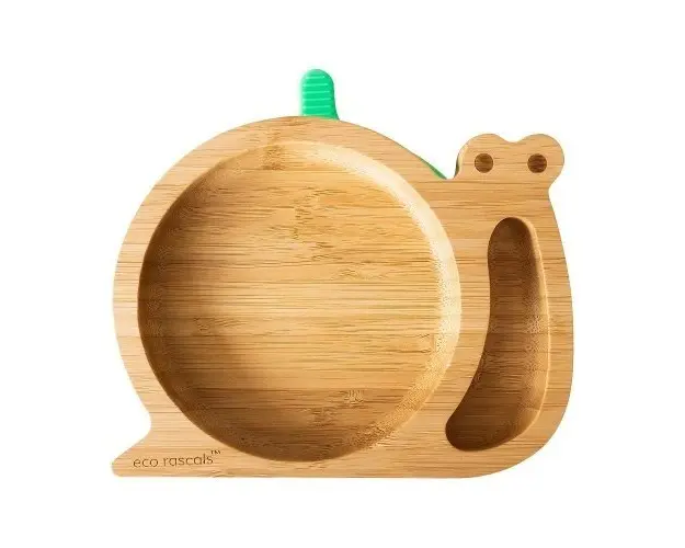 Farfurie din bambus Melc verde eco rascals