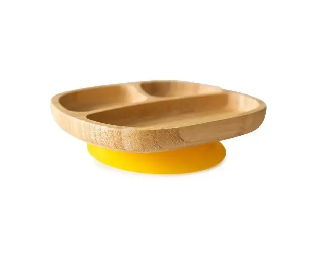 Farfurie din bambus Toddler galben eco rascals
