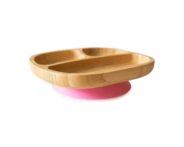 Farfurie din bambus Toddler roz eco rascals