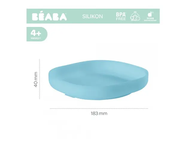 Farfurie silicon cu ventuza bleu