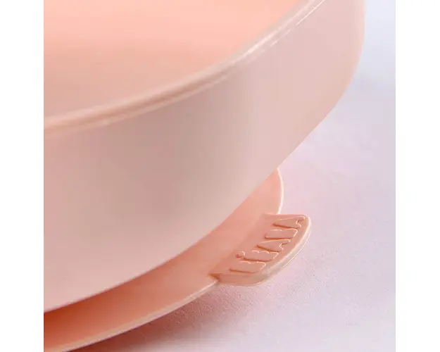 Farfurie silicon cu ventuza roz