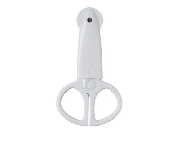 Forfecuta pentru bebelusi cu varf rotund ceramic white Rotho babydesign