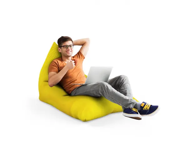 Fotoliu Puf Bean Bag tip Lounge Abstract galben
