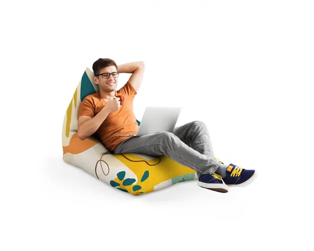 Fotoliu Puf Bean Bag tip Lounge Abstract jungle ocru