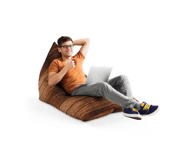Fotoliu puf Bean Bag tip Lounge lemn maro