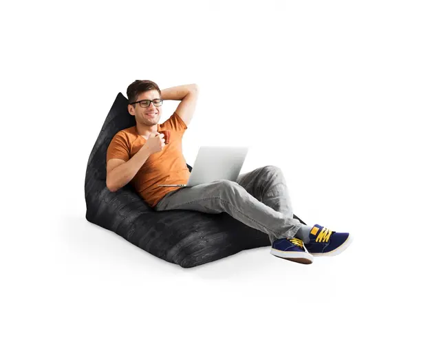 Fotoliu Puf Bean Bag tip Lounge lemn negru