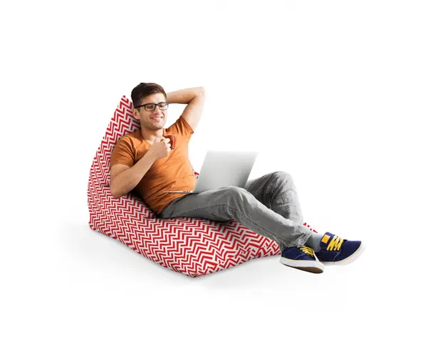 Fotoliu Puf Bean Bag tip Lounge Model rosu si alb