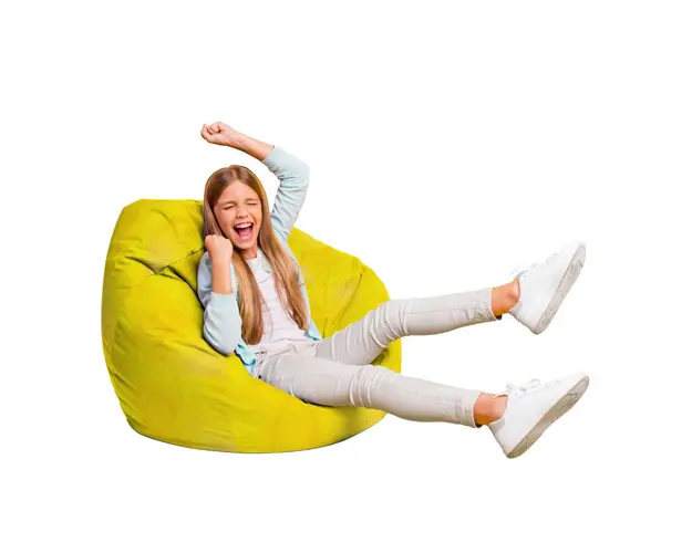 Fotoliu Puf Bean Bag tip Para L abstract galben