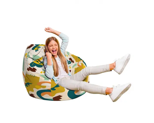 Fotoliu Puf Bean Bag tip Para L abstract jungle ocru