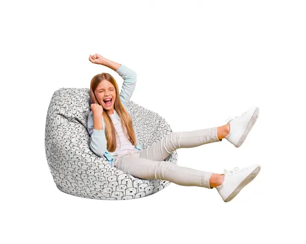 Fotoliu Puf Bean Bag tip Para L alb cu ursi