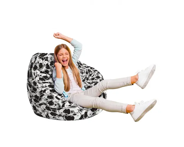 Fotoliu Puf Bean Bag tip Para L caini alb-negru