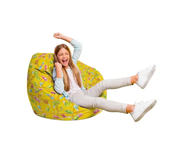 Fotoliu Puf Bean Bag tip Para L candies fundal galben