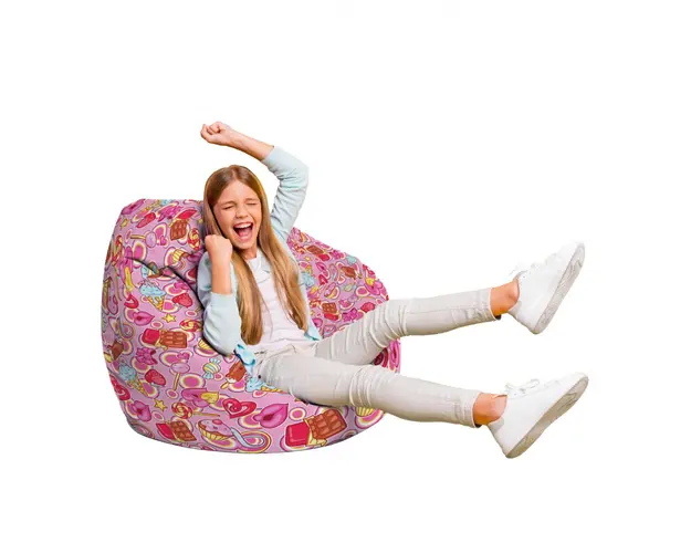 Fotoliu Puf Bean Bag tip Para L candies fundal roz