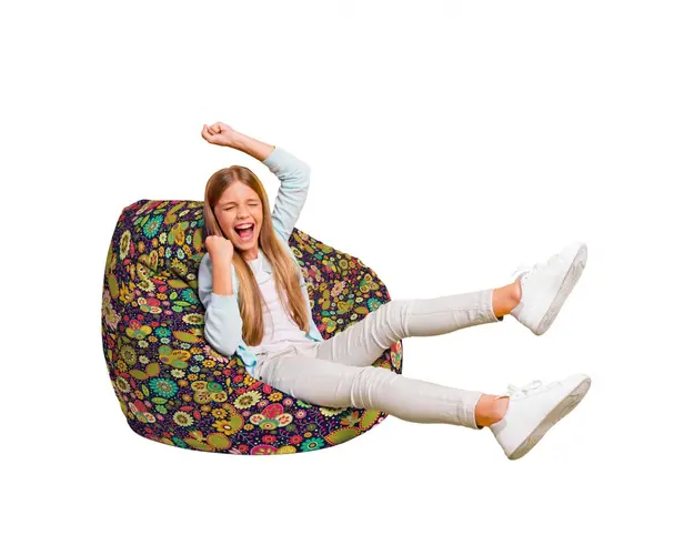 Fotoliu Puf Bean Bag tip Para L flowers hippie