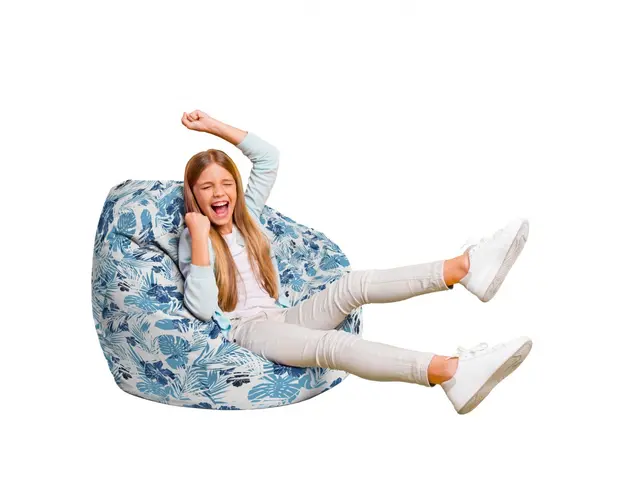 Fotoliu Puf Bean Bag tip Para L frunze albastre