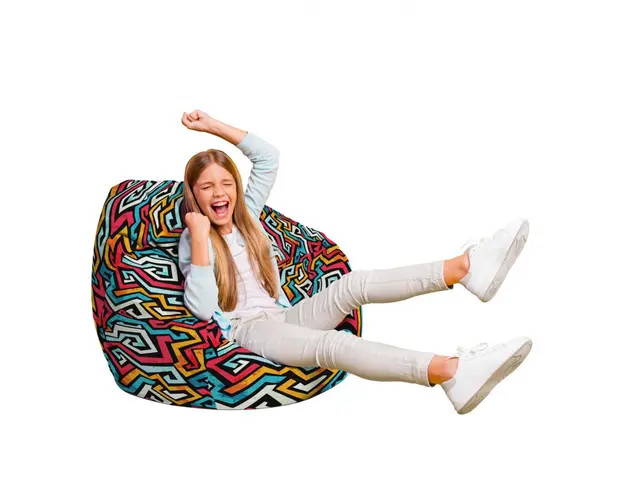 Fotoliu Puf Bean Bag tip Para L graffiti linii retro