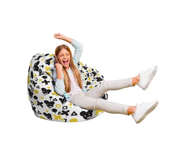 Fotoliu Puf Bean Bag tip Para L graffiti xo mice