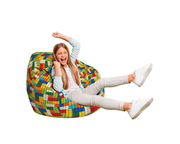 Fotoliu Puf Bean Bag tip Para L lego tetris verde