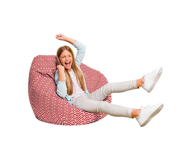 Fotoliu Puf Bean Bag tip Para L model rosu si alb