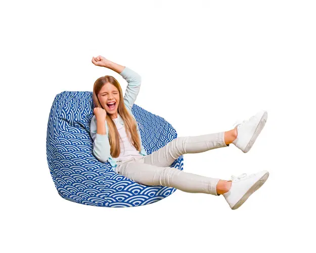 Fotoliu Puf Bean Bag tip Para L oriental waves blue