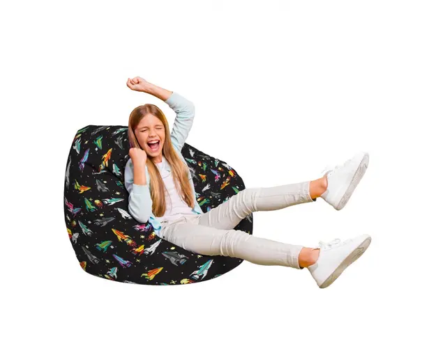 Fotoliu Puf Bean Bag tip Para L retro space ships