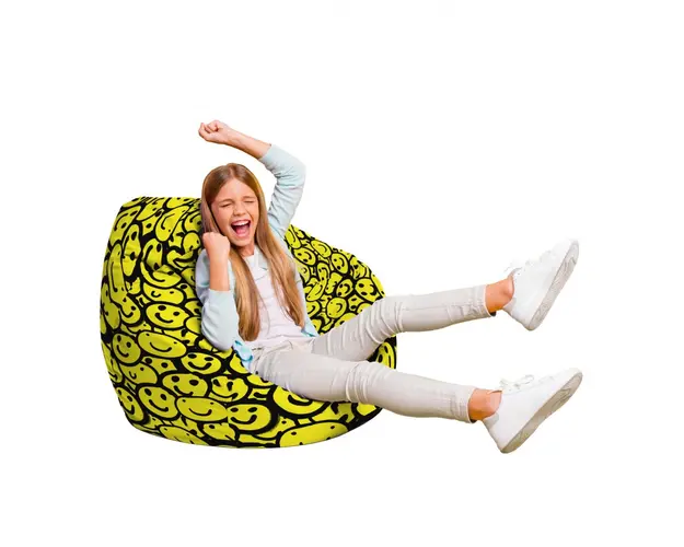 Fotoliu Puf Bean Bag tip Para L smiley galben