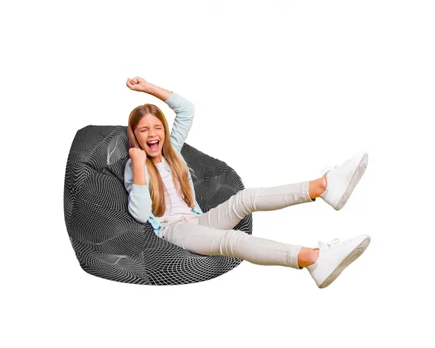 Fotoliu Puf Bean Bag tip Para L topografic negru