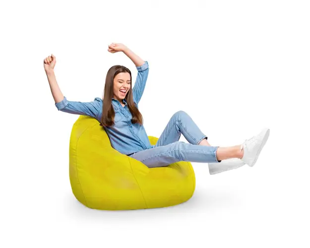 Fotoliu Puf Bean Bag tip Para XL Abstract Galben