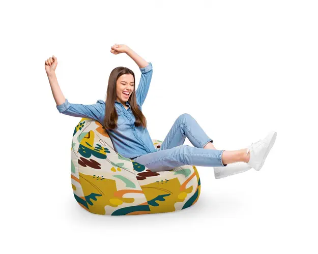 Fotoliu Puf Bean Bag tip Para XL Abstract Jungle Ocru