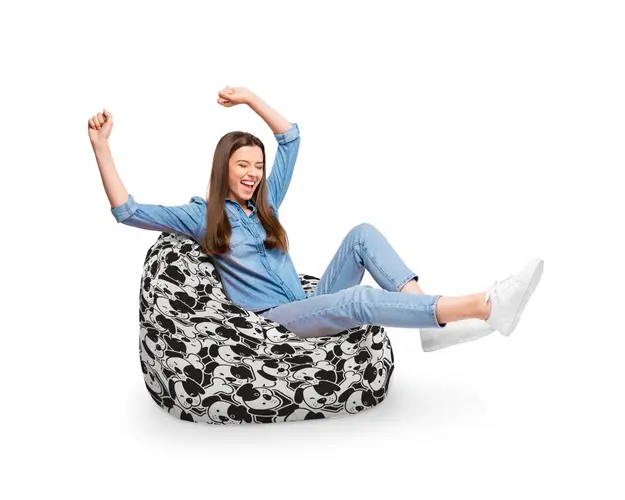Fotoliu Puf Bean Bag tip Para XL Caini Alb-Negru