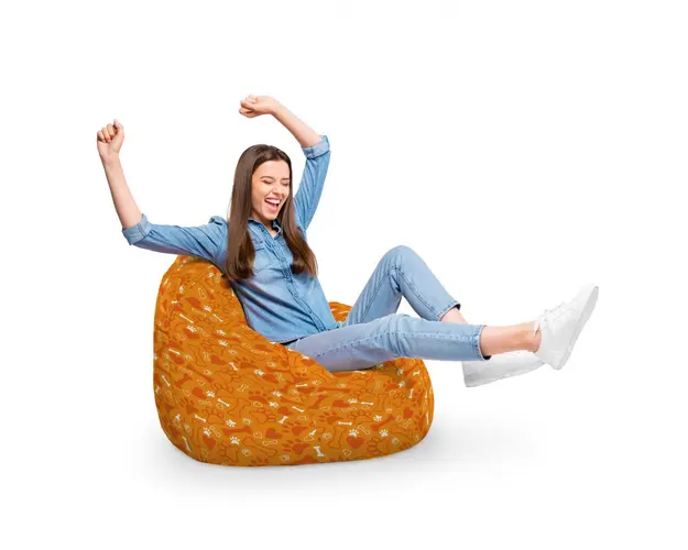 Fotoliu Puf Bean Bag tip Para XL Caini Fundal Portocaliu