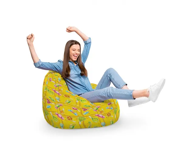 Fotoliu Puf Bean Bag tip Para XL Candies Fundal Galben