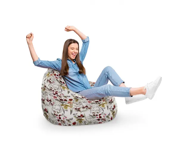 Fotoliu Puf Bean Bag tip Para XL flori si fluturi