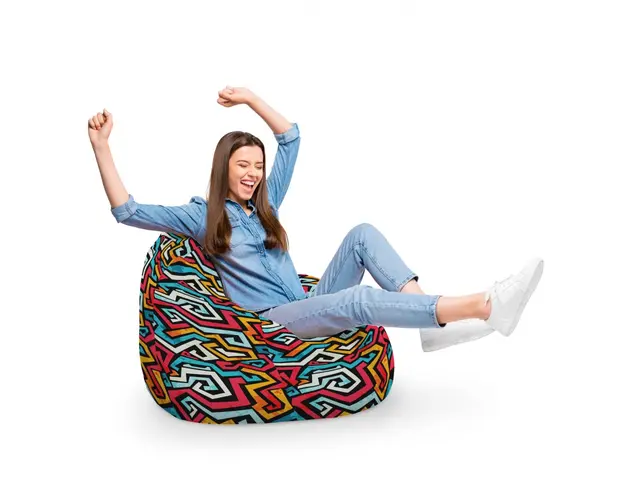 Fotoliu Puf Bean Bag tip Para XL Graffiti Linii Retro