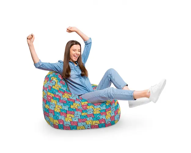 Fotoliu Puf Bean Bag tip Para XL Invazia Pisicilor Albastru
