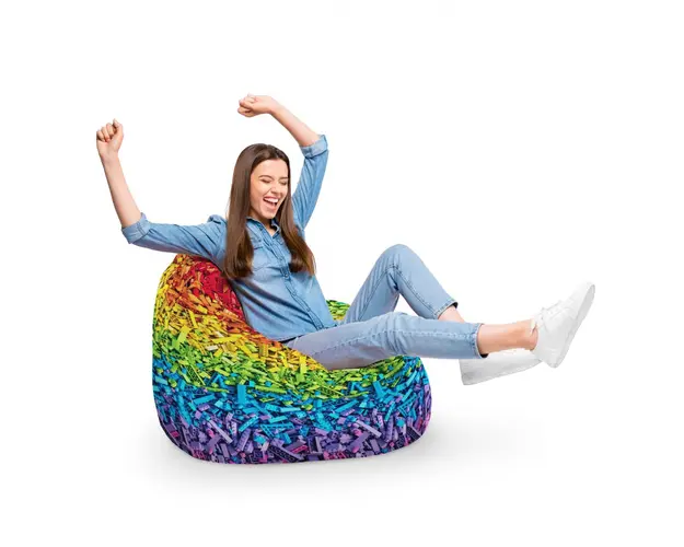 Fotoliu Puf Bean Bag tip Para XL Lego Curcubeu