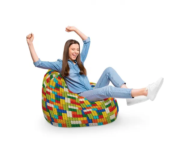 Fotoliu Puf Bean Bag tip Para XL Lego Tetris Verde