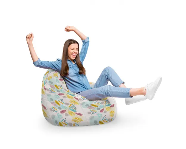 Fotoliu Puf Bean Bag tip Para XL multicolor cu frunze
